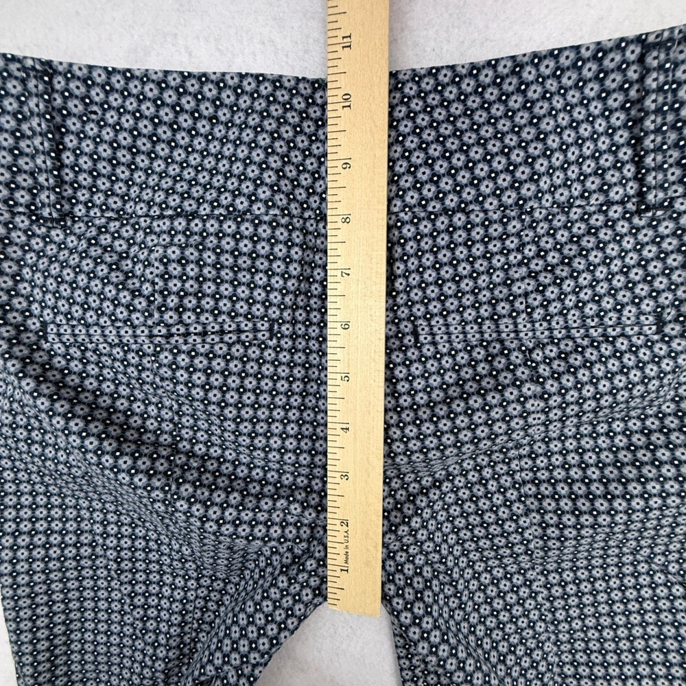 Ann Taylor Dress Pants Women 0 Navy Blue Pockets Geometric Career Ankle Cropped - Picture 8 of 13